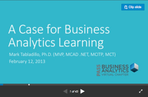 A Case for Business Analytics Learning