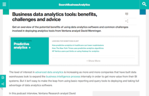 Business Data Analytics Tools Benefits Challenges and Advice