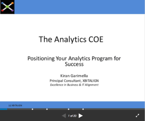 The Analytics of COE Positioning Your Analytics Program for Success